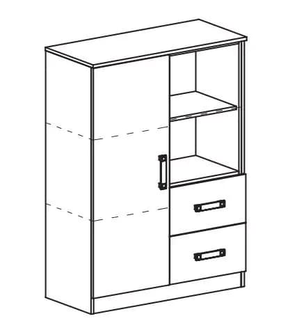 Casarredo Skříňka TRAFICO 6 bílá/tyrkys - náhled 2