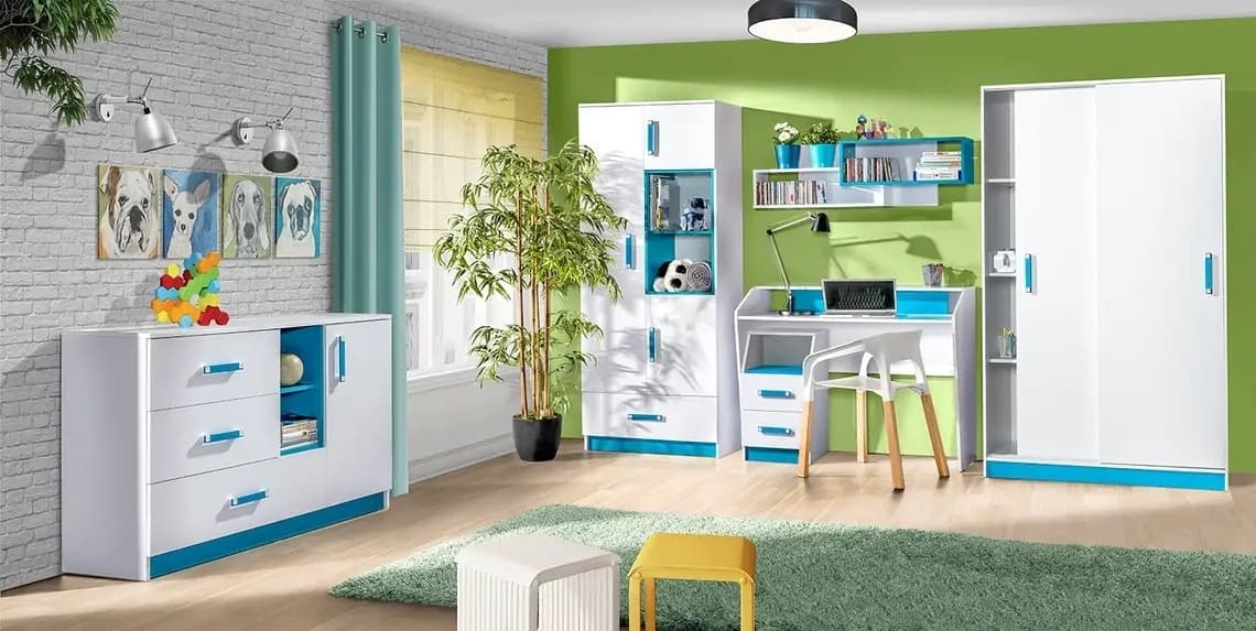 Casarredo Kontejner TRAFICO 15 bílá/tyrkys - náhled 4