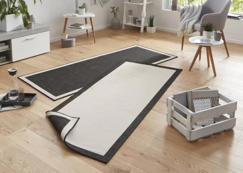 NORTHRUGS Kusový koberec Twin-Wendeteppiche 103105 creme schwarz 80x150 cm - náhled 3