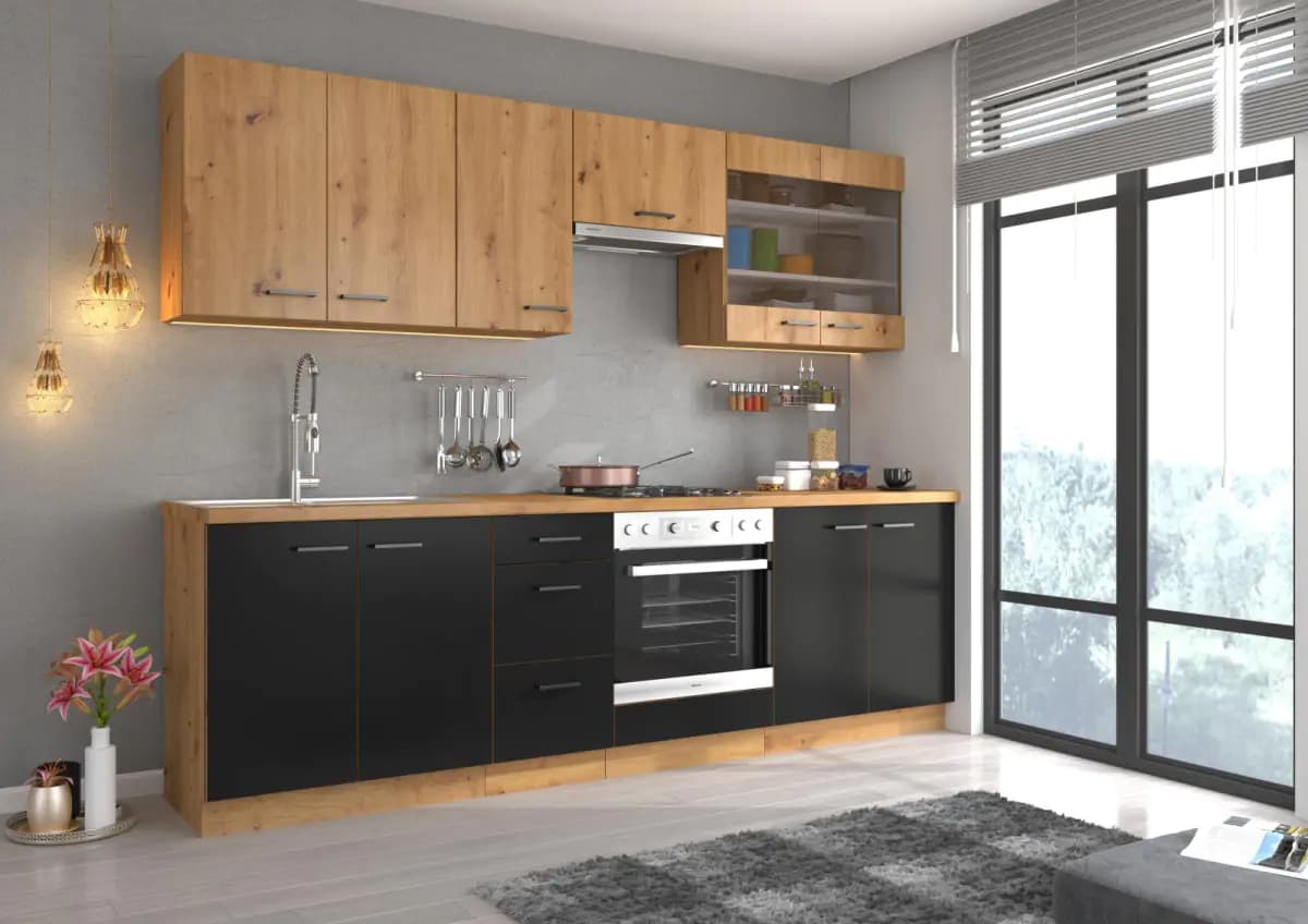 Falco Kuchyňská dvířka Molly ZM 713x446 černá/dub artisan - náhled 4