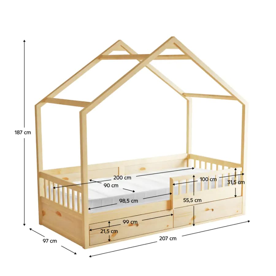 Tempo Kondela Montessori postel BIANKA 90x200 - přírodní - náhled 2