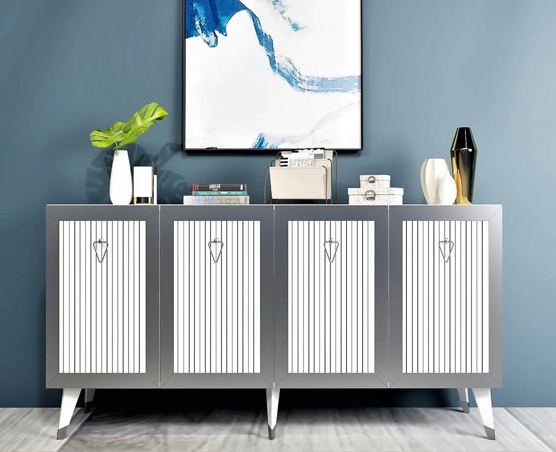 Casarredo Komoda Bare - bílá / stříbrná - náhled 3