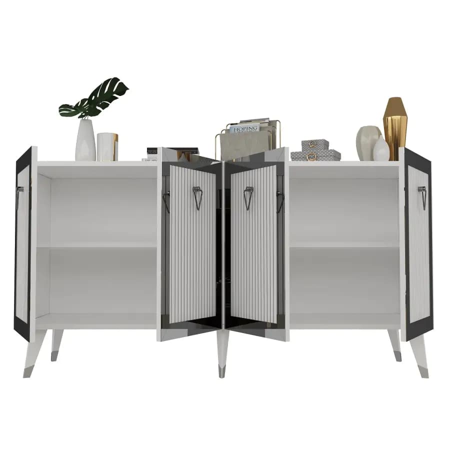 Casarredo Komoda Bare - bílá / stříbrná - náhled 2