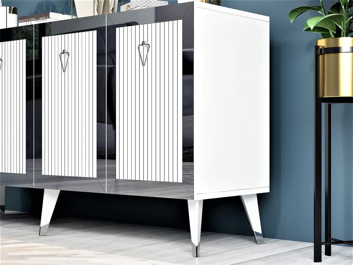 Casarredo Komoda Bare - bílá / stříbrná - náhled 4