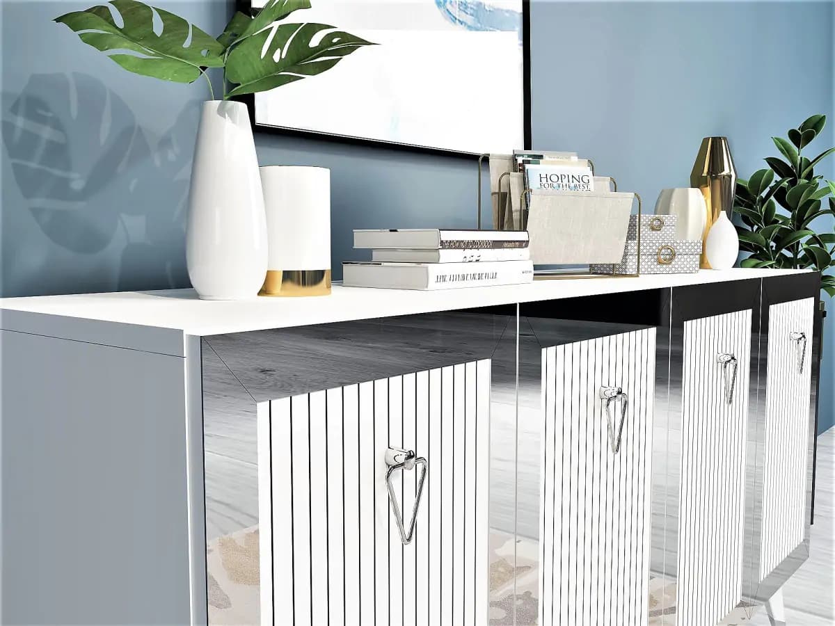 Casarredo Komoda Bare - bílá / stříbrná - náhled 5