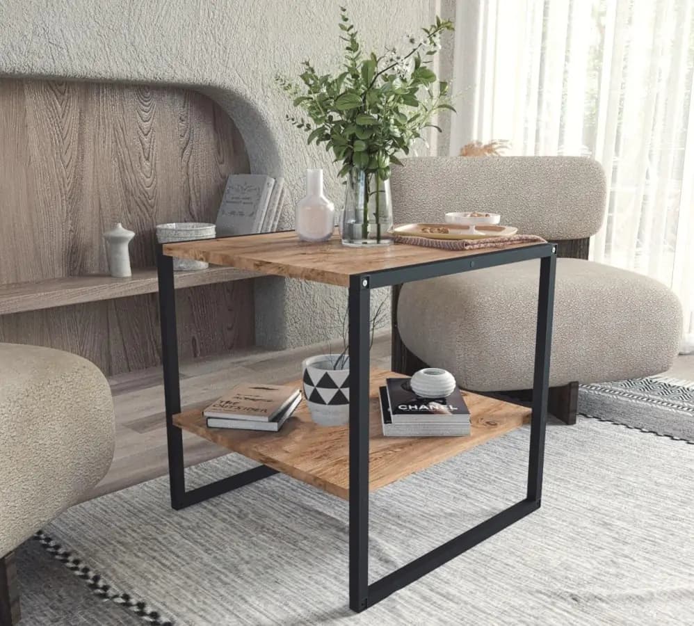 Casarredo Konferenční stolek MAYER 50 - borovice/černá
