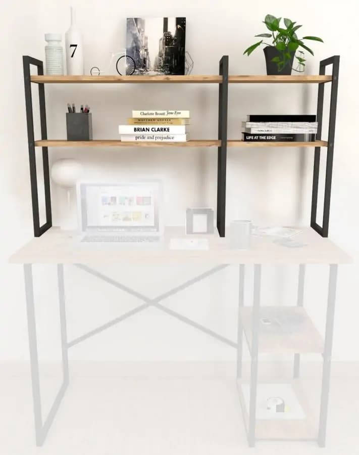 Casarredo Nástavec MARSON na PC stůl - borovice/černá - náhled 2