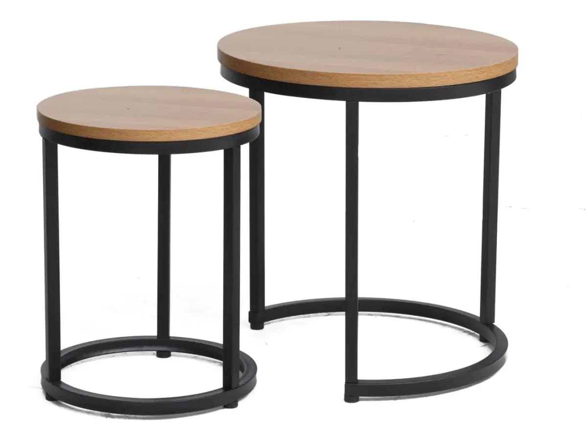 Casarredo Sada konferenčních stolků 2 ks BOLA - dub/černá