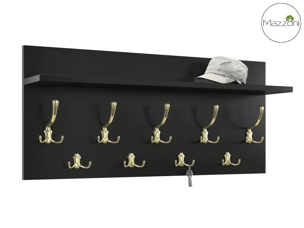 Casarredo Věšák s policí 90 cm - černá/zlatá
