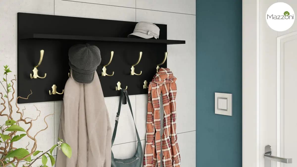 Casarredo Věšák s policí 90 cm - černá/zlatá - náhled 2
