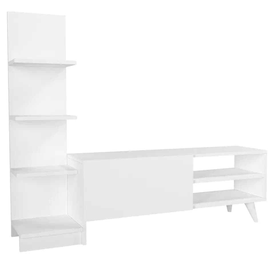 Casarredo Televizní stolek s regálem HINIS - bílá - náhled 2
