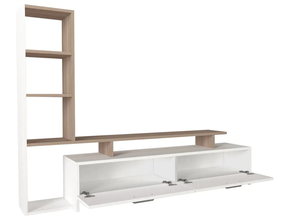 Casarredo Televizní stolek s regálem SHENDI - bílá/cordoba - náhled 2