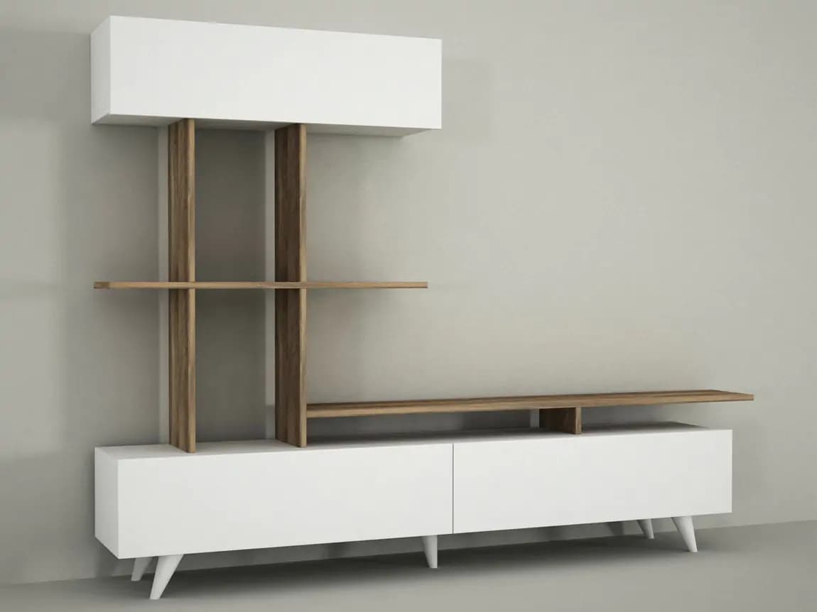 Casarredo Televizní stolek GERBA - bílá/ořech - náhled 4