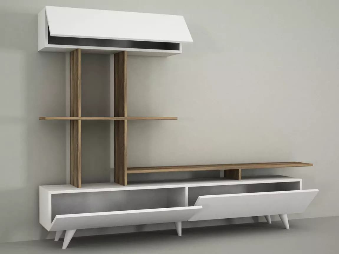 Casarredo Televizní stolek GERBA - bílá/ořech - náhled 5