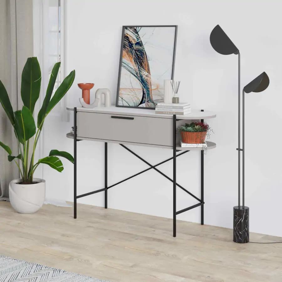 Casarredo Konzolový stolek LUNA - moka / bílá - náhled 4