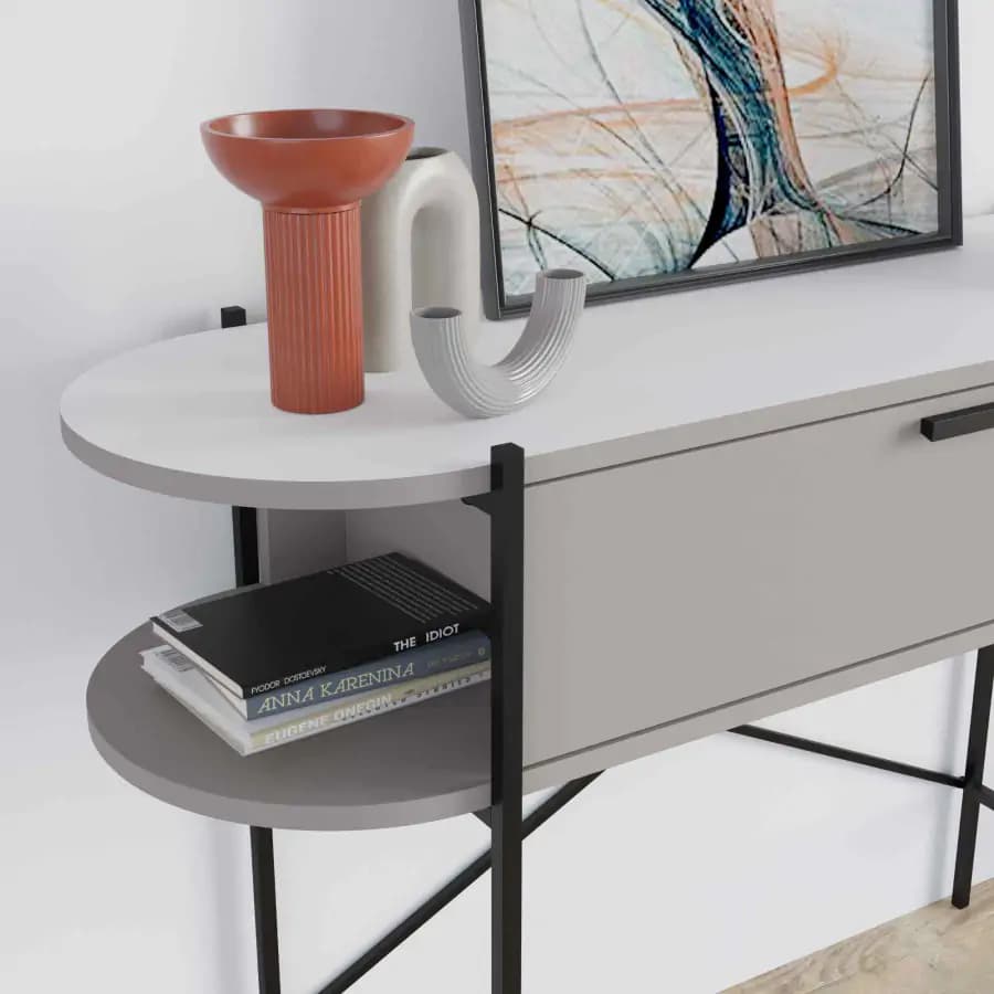 Casarredo Konzolový stolek LUNA - moka / bílá - náhled 5