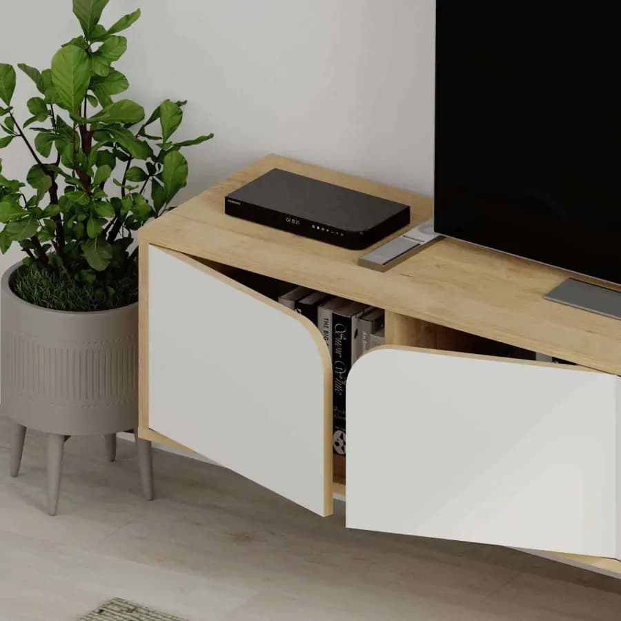 Casarredo TV stolek SERENNO - dub / bílá - náhled 4