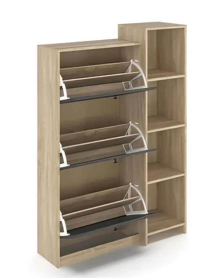 Casarredo Výklopný třídveřový botník PIZZO - dub sonoma - náhled 2