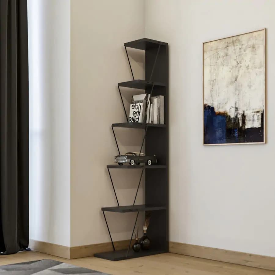 Casarredo Policový regál OXTON - antracit/černá
