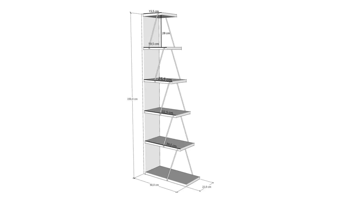 Casarredo Policový regál OXTON - antracit/černá - náhled 4