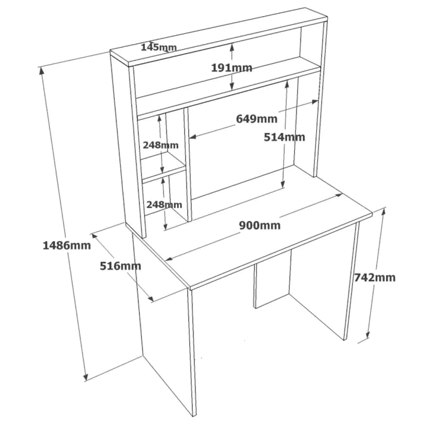 Casarredo PC stůl s nástavcem HINTON - borovice/antracit - náhled 4