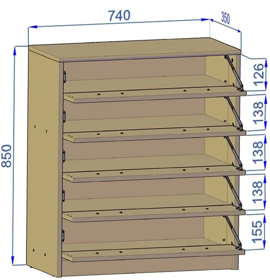 Casarredo Botník výklopný K022 - bílá - náhled 4