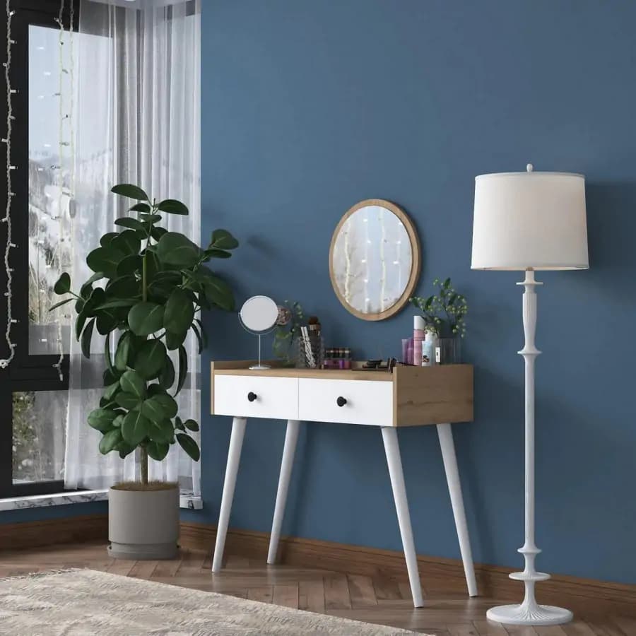 Casarredo Toaletní stolek se zrcadlem BRORA - dub/bílá - náhled 3