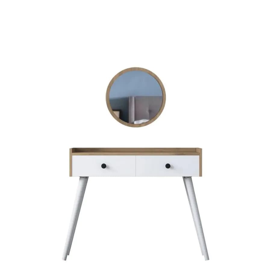 Casarredo Toaletní stolek se zrcadlem BRORA - dub/bílá - náhled 4