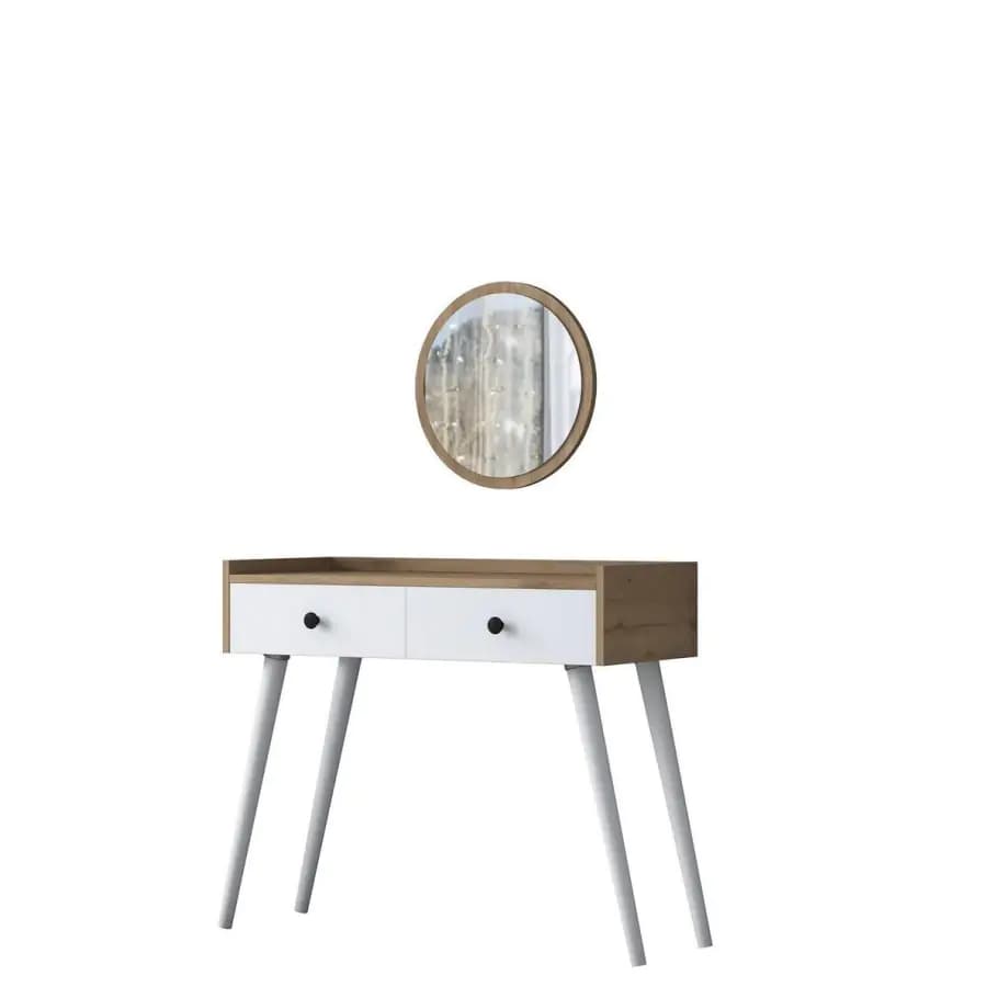 Casarredo Toaletní stolek se zrcadlem BRORA - dub/bílá - náhled 5