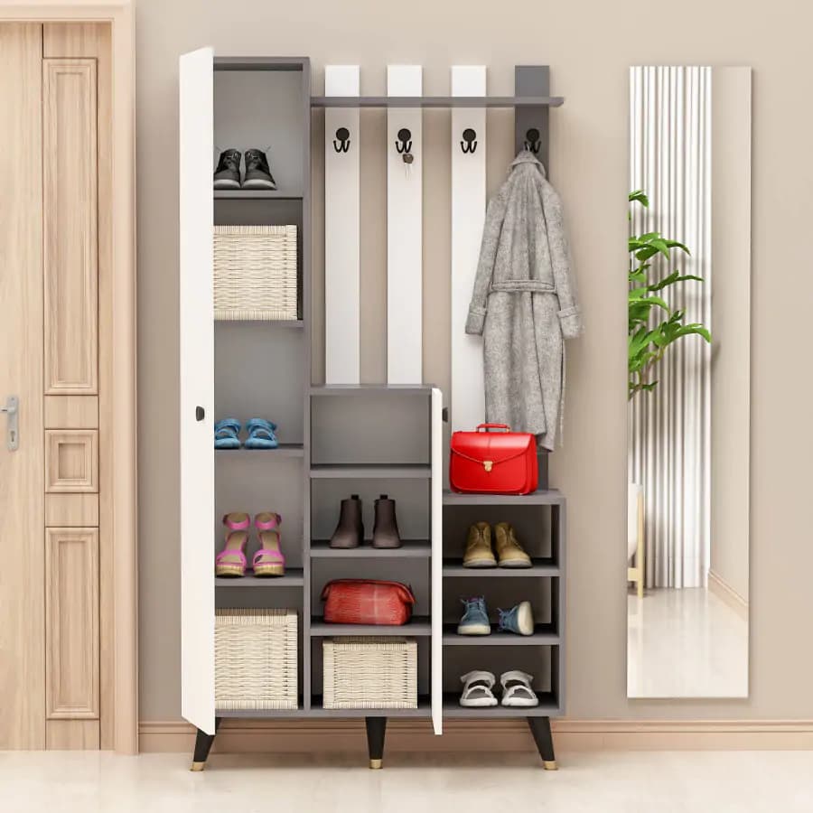 Casarredo Předsíňová sestava MINTO - antracit / bílá - náhled 4