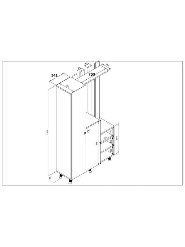 Casarredo Předsíňová sestava MINTO - antracit / bílá - náhled 5