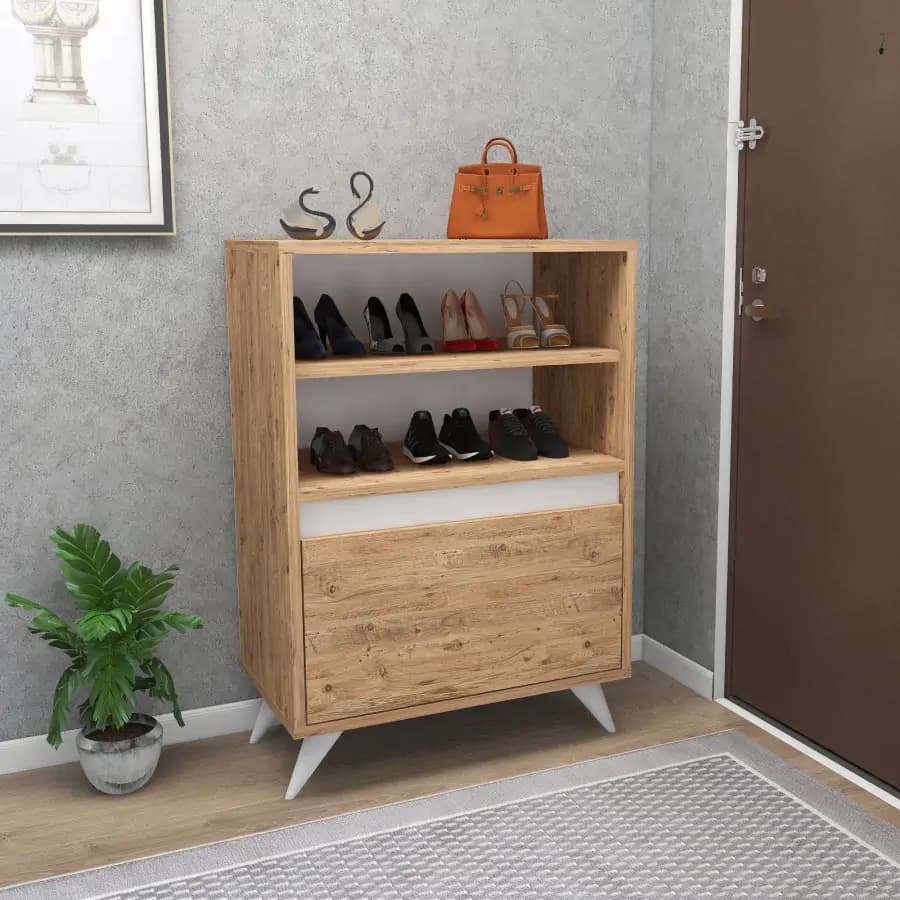 Casarredo Skříňka na boty VOLOS - borovice/bílá - náhled 3