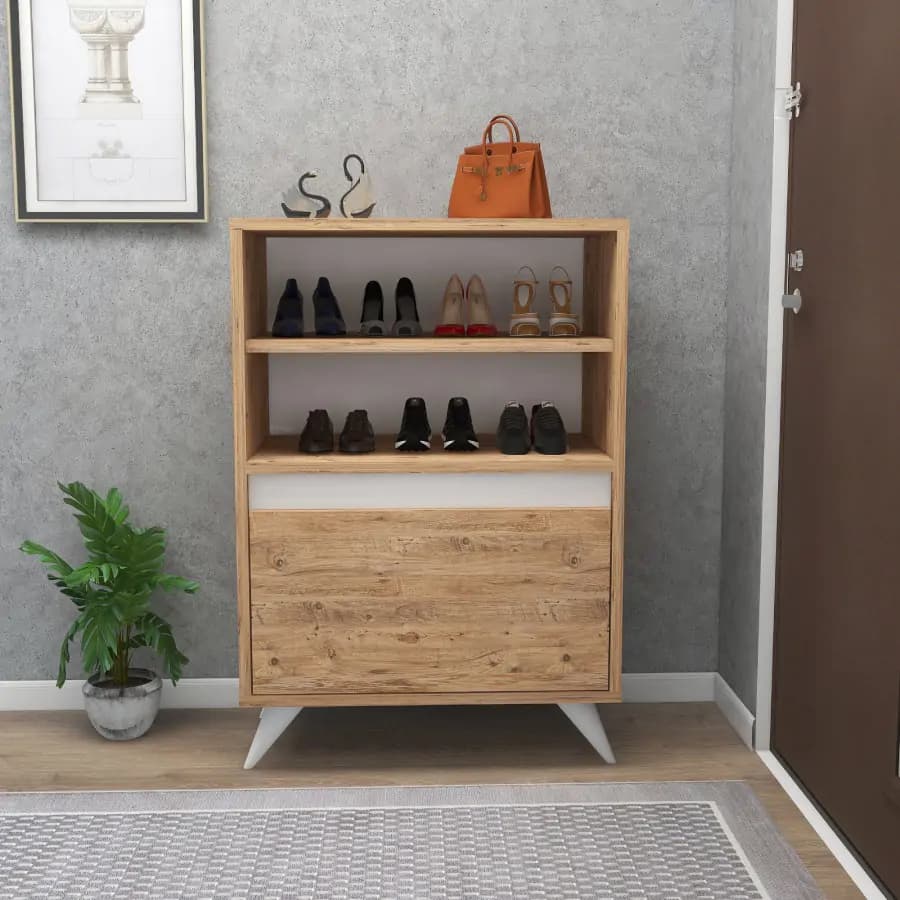 Casarredo Skříňka na boty VOLOS - borovice/bílá - náhled 4