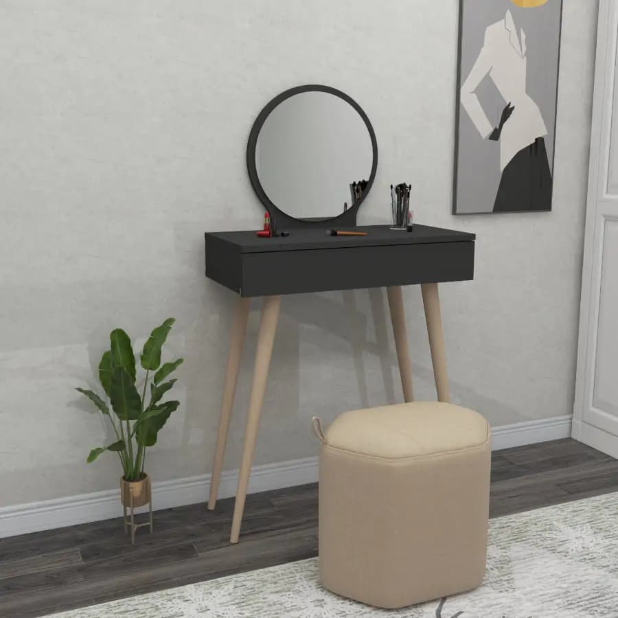 Casarredo Toaletní stolek TINOS se zrcadlem - antracit - náhled 3