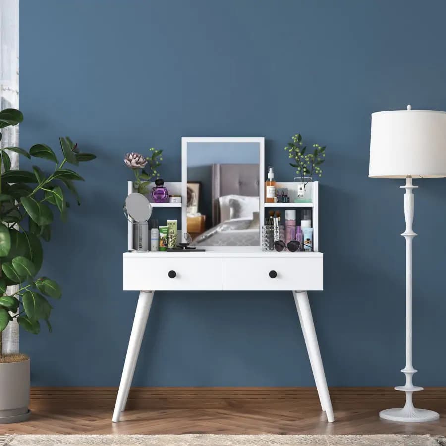 Casarredo Kosmetický stolek LONATO se zrcadlem - bílá - náhled 5