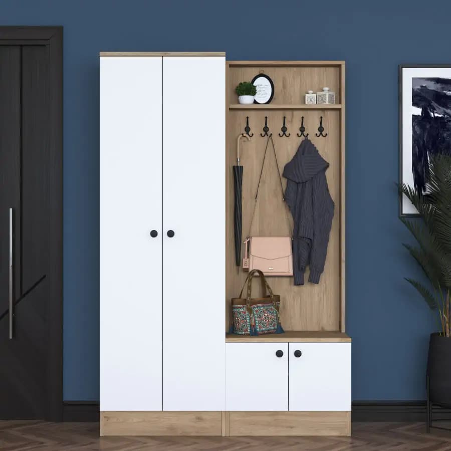 Casarredo Předsíňová stěna ZANICA - bílá/ořech - náhled 5