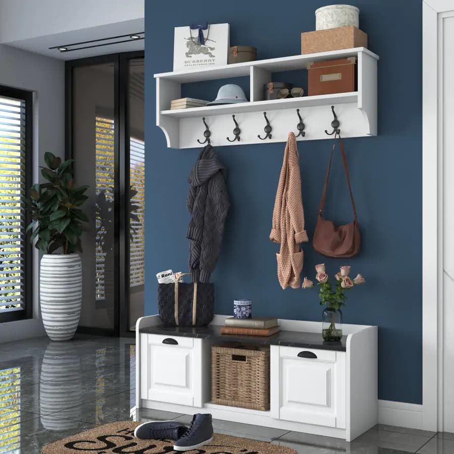 Casarredo Předsíňová sestava SADALI - bílá/mramor