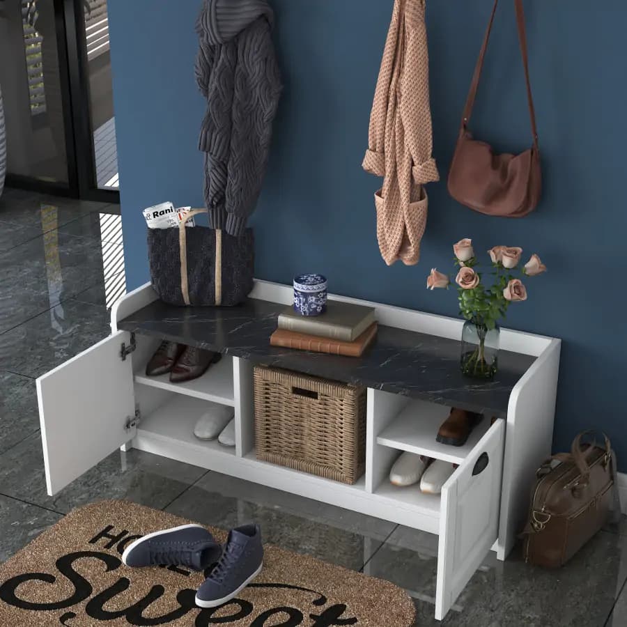 Casarredo Předsíňová sestava SADALI - bílá/mramor - náhled 5