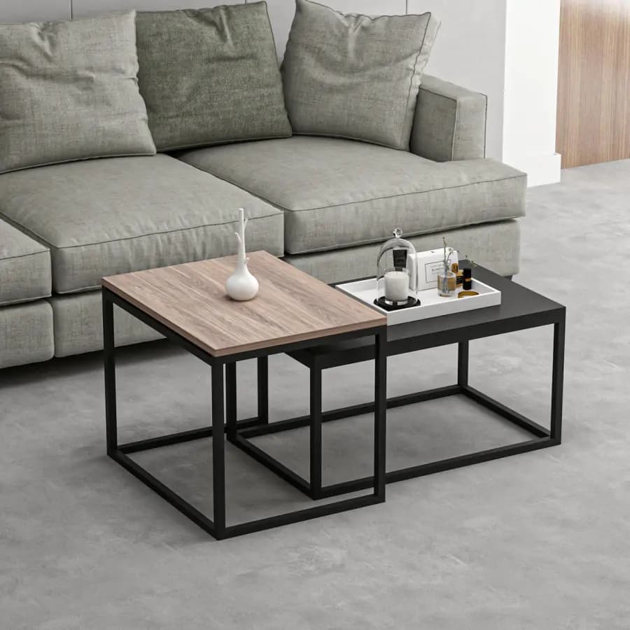 Casarredo Set stolků DYSTOS - ořech/černá - náhled 4