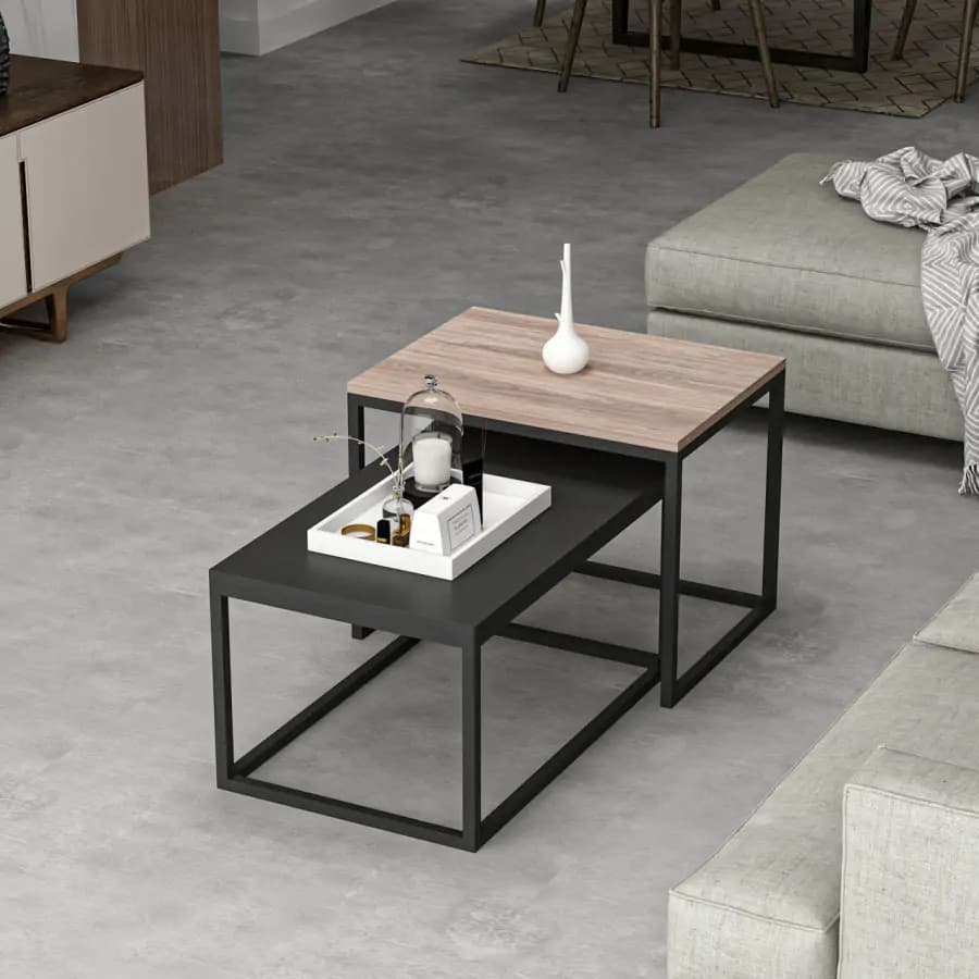 Casarredo Set stolků DYSTOS - ořech/černá - náhled 5