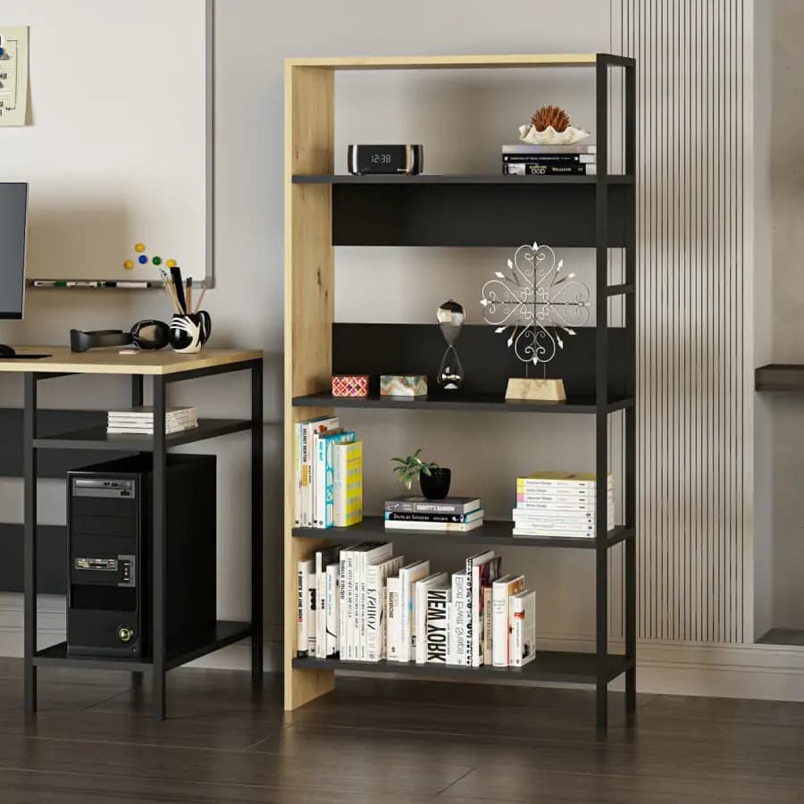Casarredo Policový regál DRAMO - dub artisan / černá - náhled 3