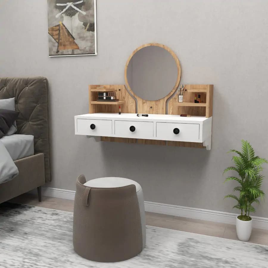 Casarredo Závěsný kosmetický stolek NAXOS - borovice Atlantic / bílá - náhled 2