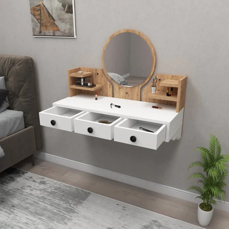 Casarredo Závěsný kosmetický stolek NAXOS - borovice Atlantic / bílá - náhled 3