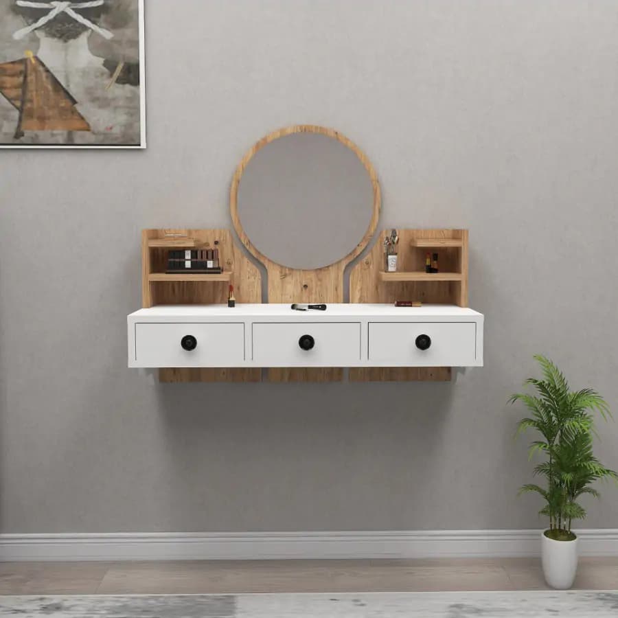 Casarredo Závěsný kosmetický stolek NAXOS - borovice Atlantic / bílá - náhled 4