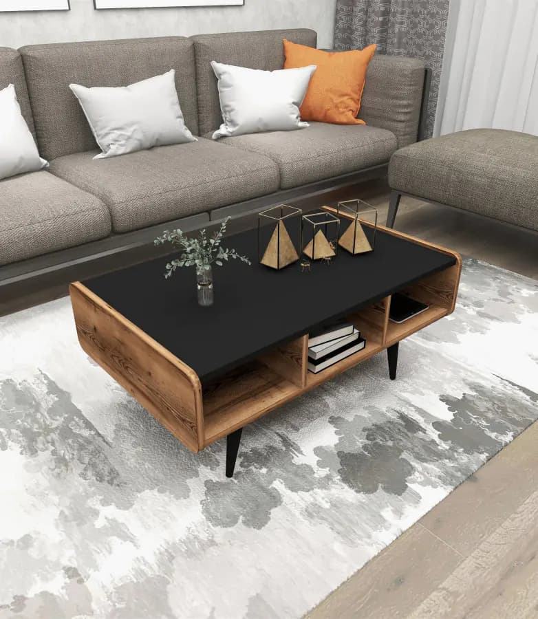 Casarredo Konferenční stolek PYLOS - ořech/černá - náhled 4