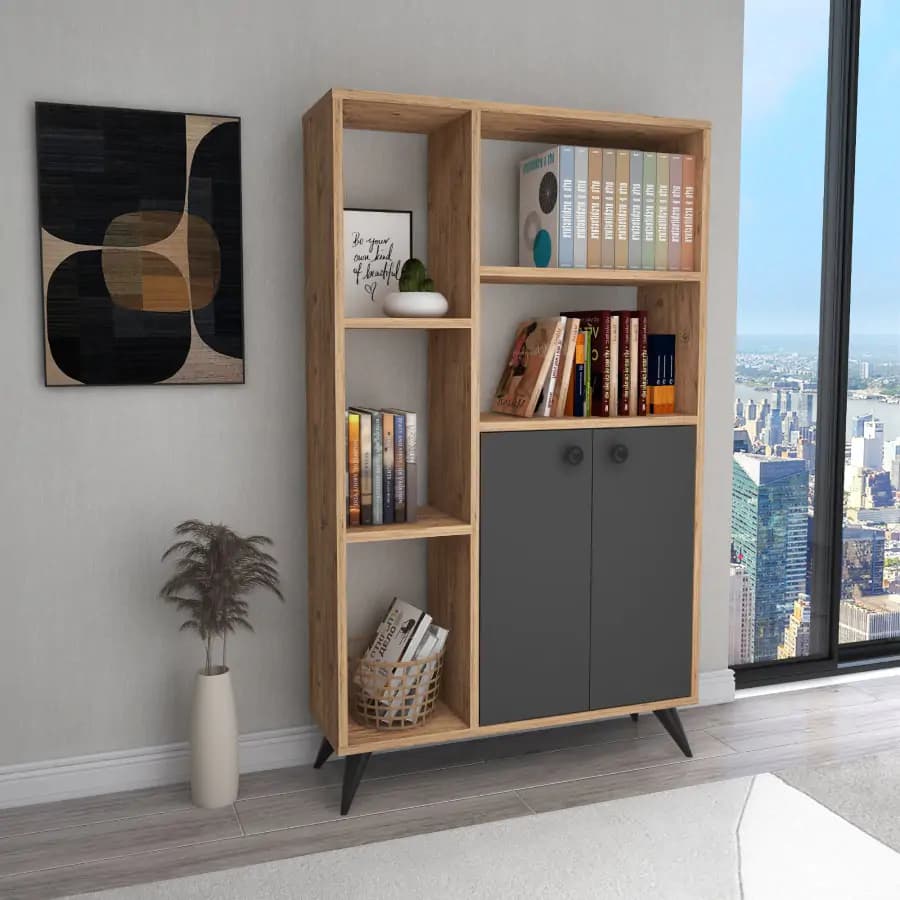 Casarredo Regál THIVA - borovice / antracit - náhled 3