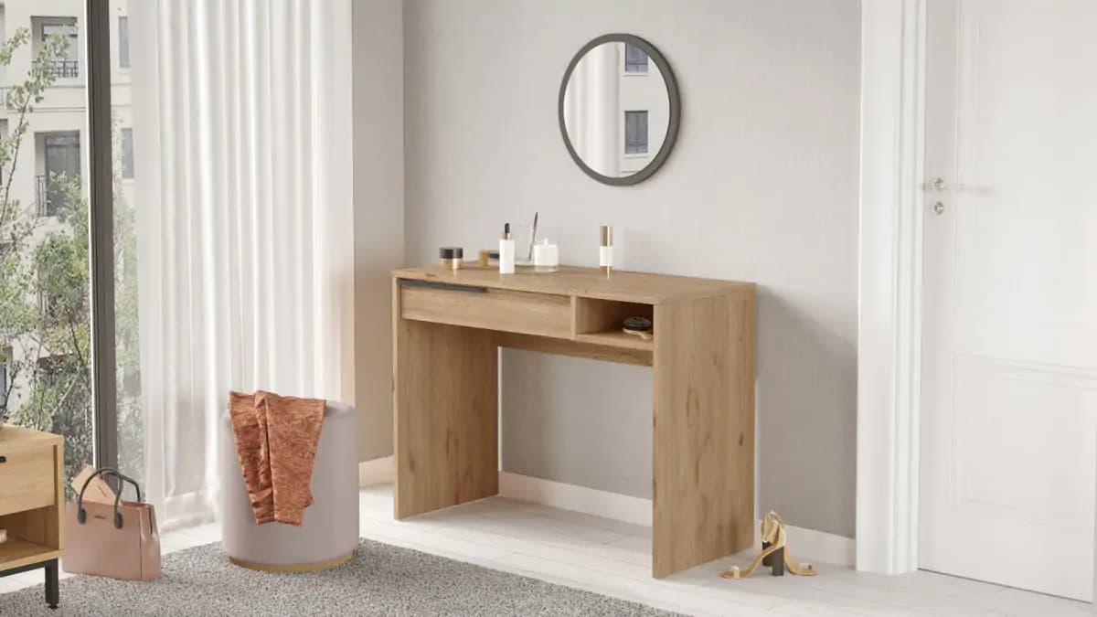 Casarredo Toaletní stolek MORELIA se zrcadlem - dub - náhled 5