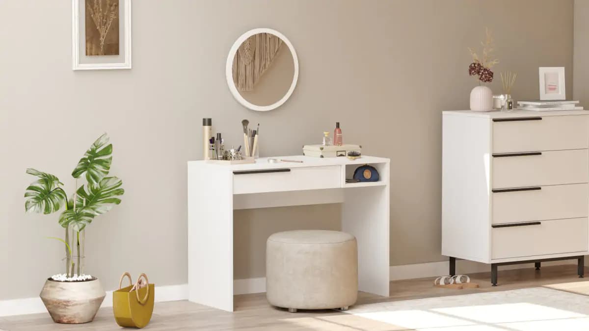 Casarredo Toaletní stolek MORELIA se zrcadlem - bílá - náhled 4