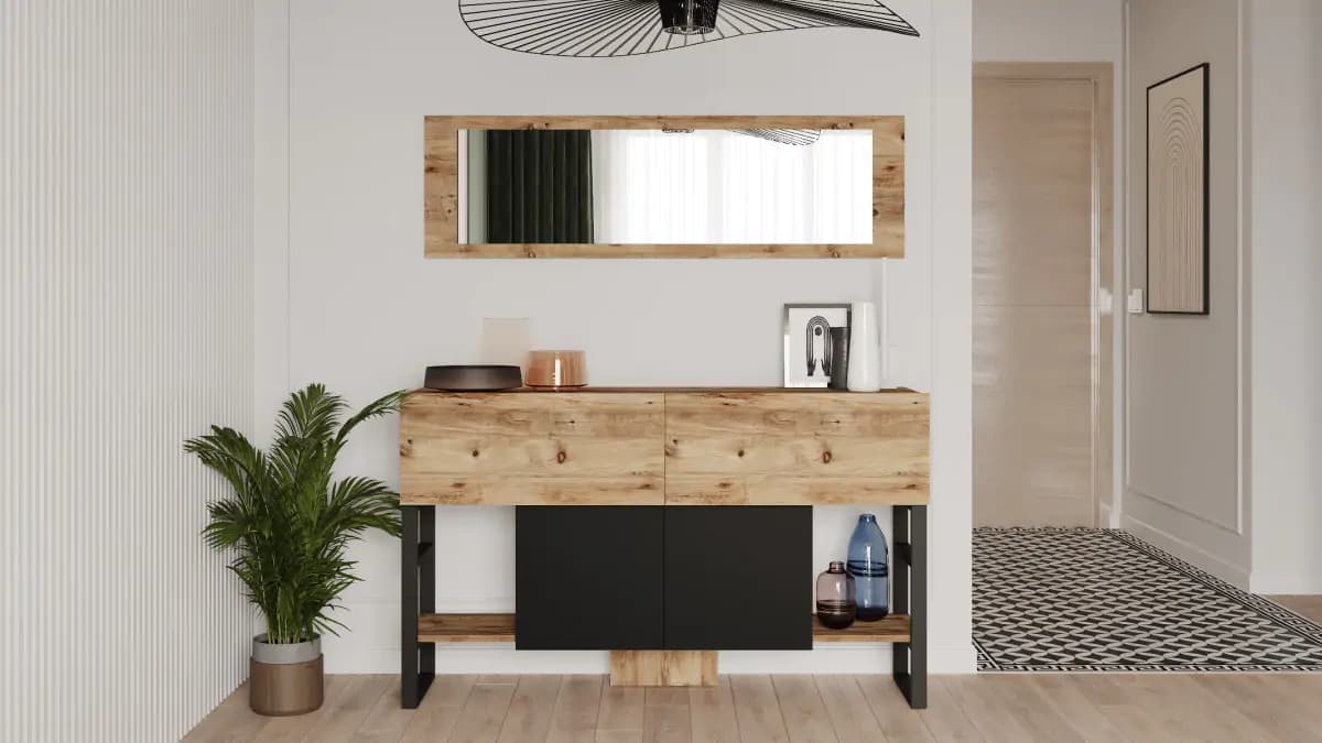 Casarredo Konzolový stolek se zrcadlem CAZONES - borovice - náhled 5