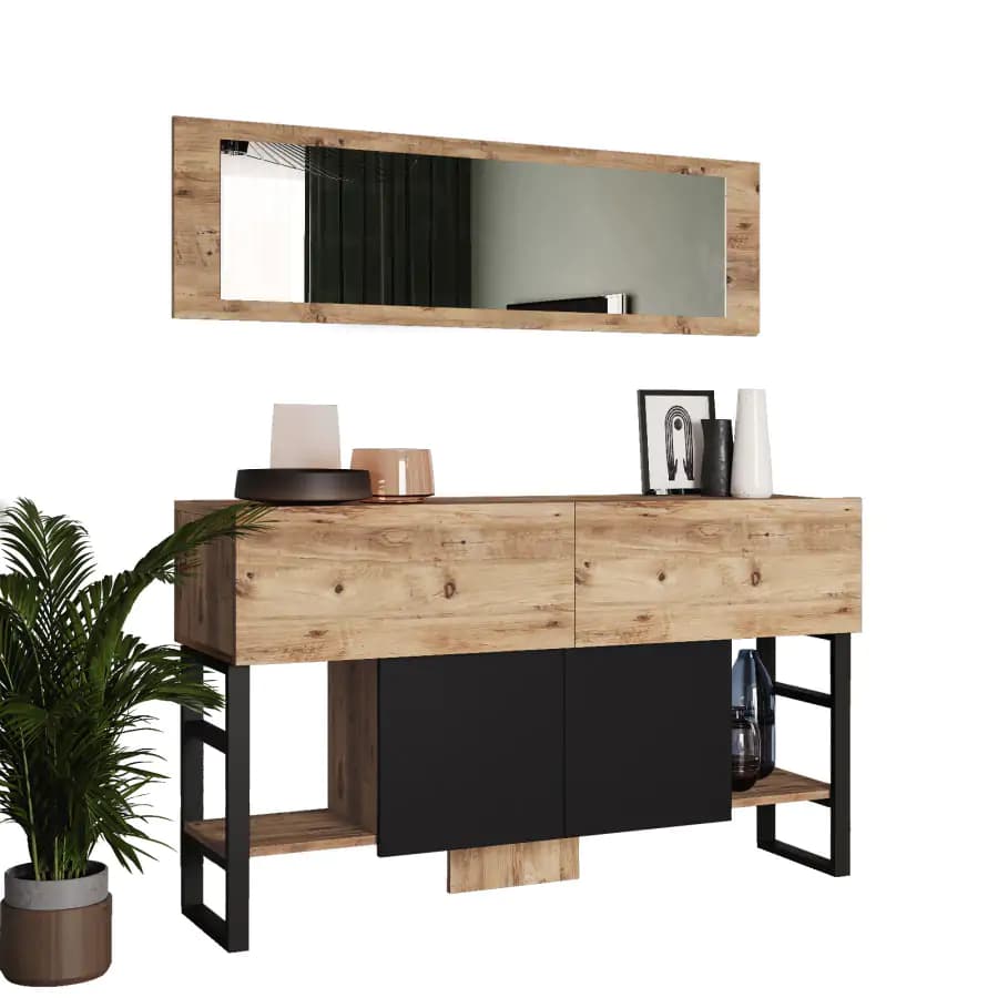 Casarredo Konzolový stolek se zrcadlem CAZONES - borovice - náhled 2